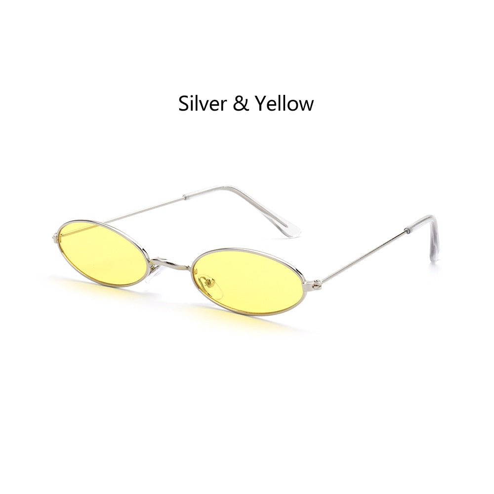 1PC Unisex Retro Small Frame Oval Sunglasses