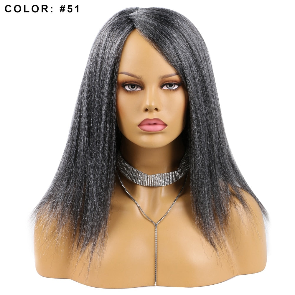 14 Inch Synthetic Yaki Hair Wig Natural